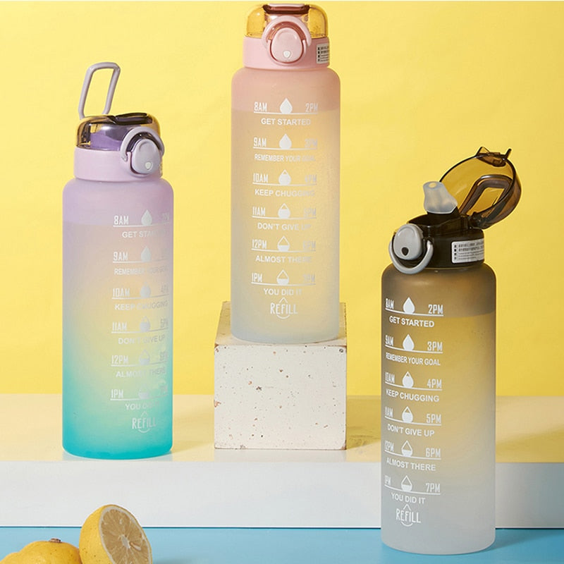 Wasserflasche Trinkflasche Sport mit Motivationsdesign für Tägliche Hydration 2