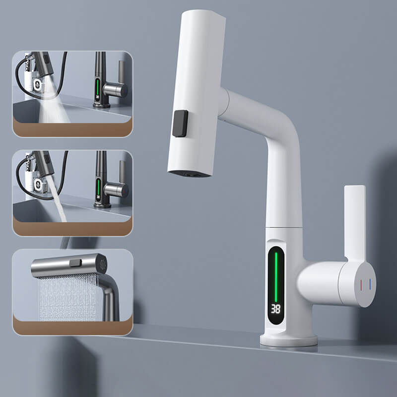 Wasserhahn Küche 360° drehbar mit LED-Temperaturanzeige und 5 Sprühmodi für modernes Bad und Küchenarmatur 3