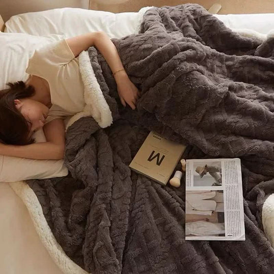 Wolldecke für Den Winter Beidseitig Verwendbar Komfortabel und Pflegeleicht 6