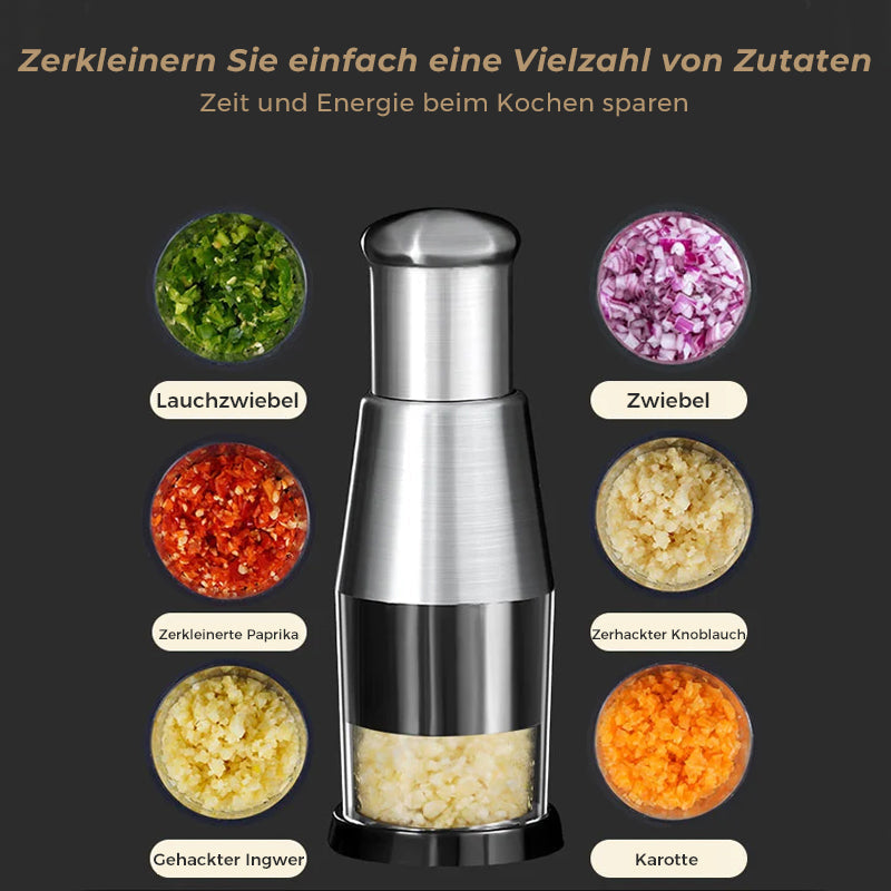 Zerkleinerer für Knoblauch und Gemüse - Multifunktionaler Zwiebelschneider mit Komfortgriff 1