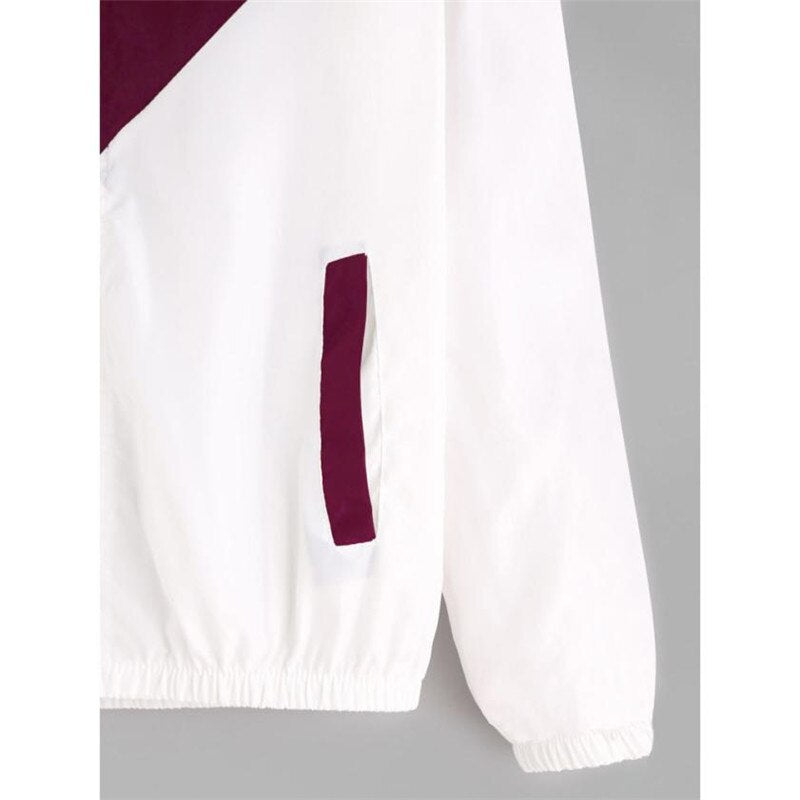 Zweifarbige Windbreaker-Jacke