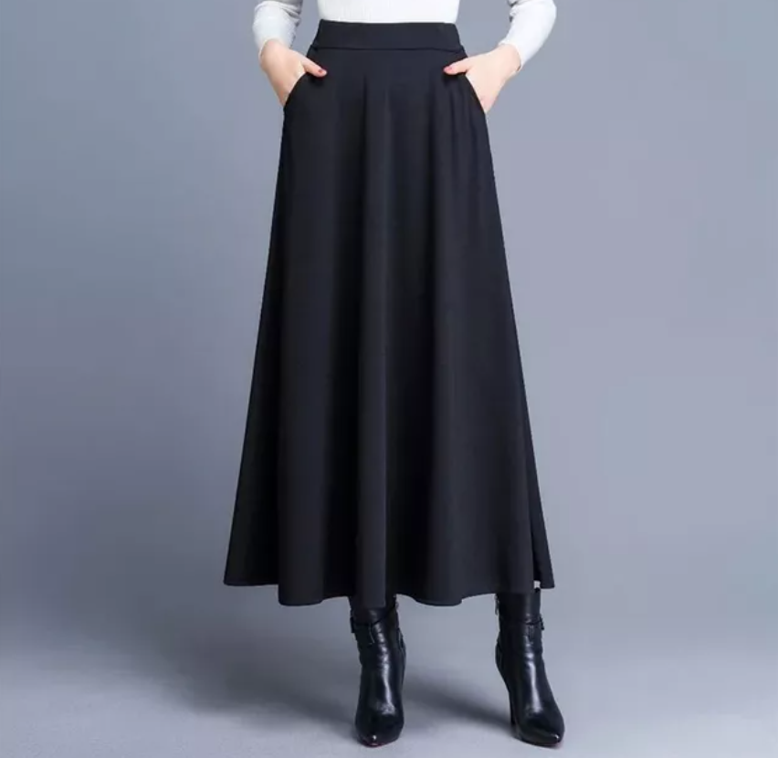 Weit geschlitzter A-Linienrock für Damen