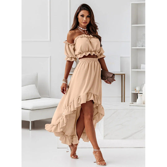 Variant image for Damen Maxikleid Rüschen Stil Leichtes Material für Sommer Veranstaltungen-1