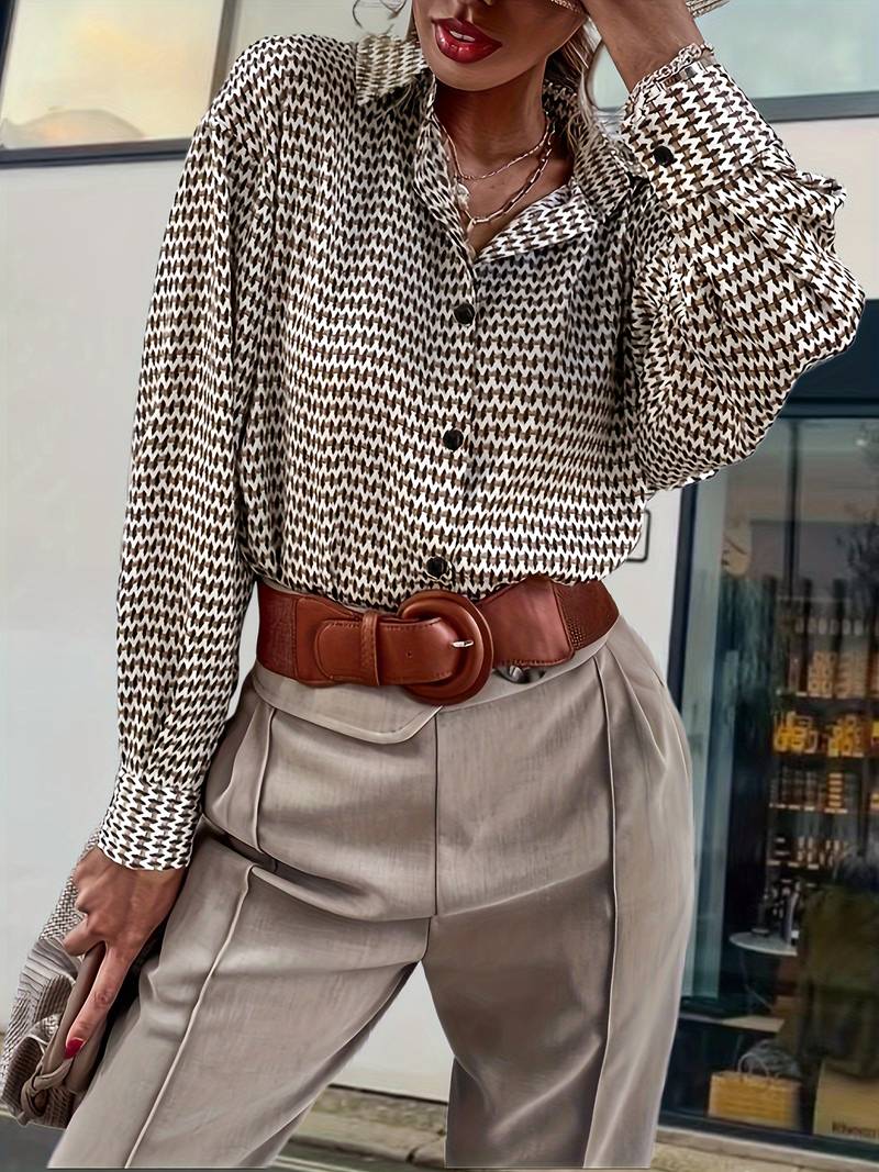 Damenbluse Elegante Langarm Vintage Baumwolle für Festliche Anlässe-4