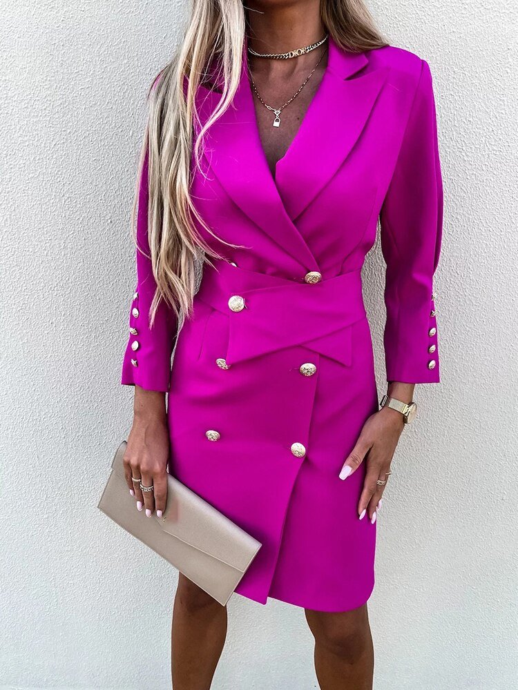 Damen Blazer Kleid Elegantes Design Polyester-Viskose-Mix für Festliche Anlässe 4