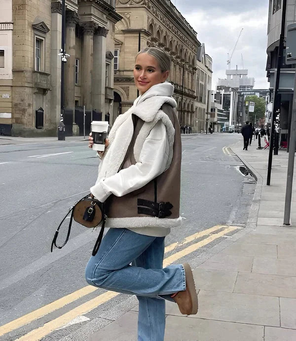 Damen Weste Lange Wollmischung Stilvoll Atmungsaktiv Herbst 4