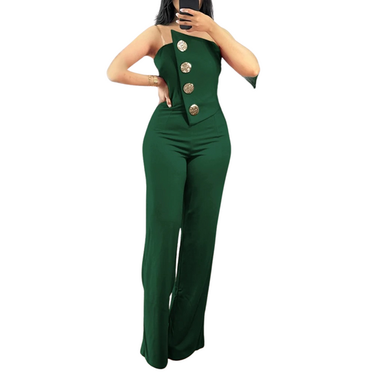 Asymmetrischer trägerloser Bandeau-Overall