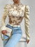 Variant image for Damen Satin Top Festlich Blumenmuster Elegantes Oberteil-1