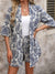 Damen Set Hemd und Shorts Blumendruck Baumwolle-5