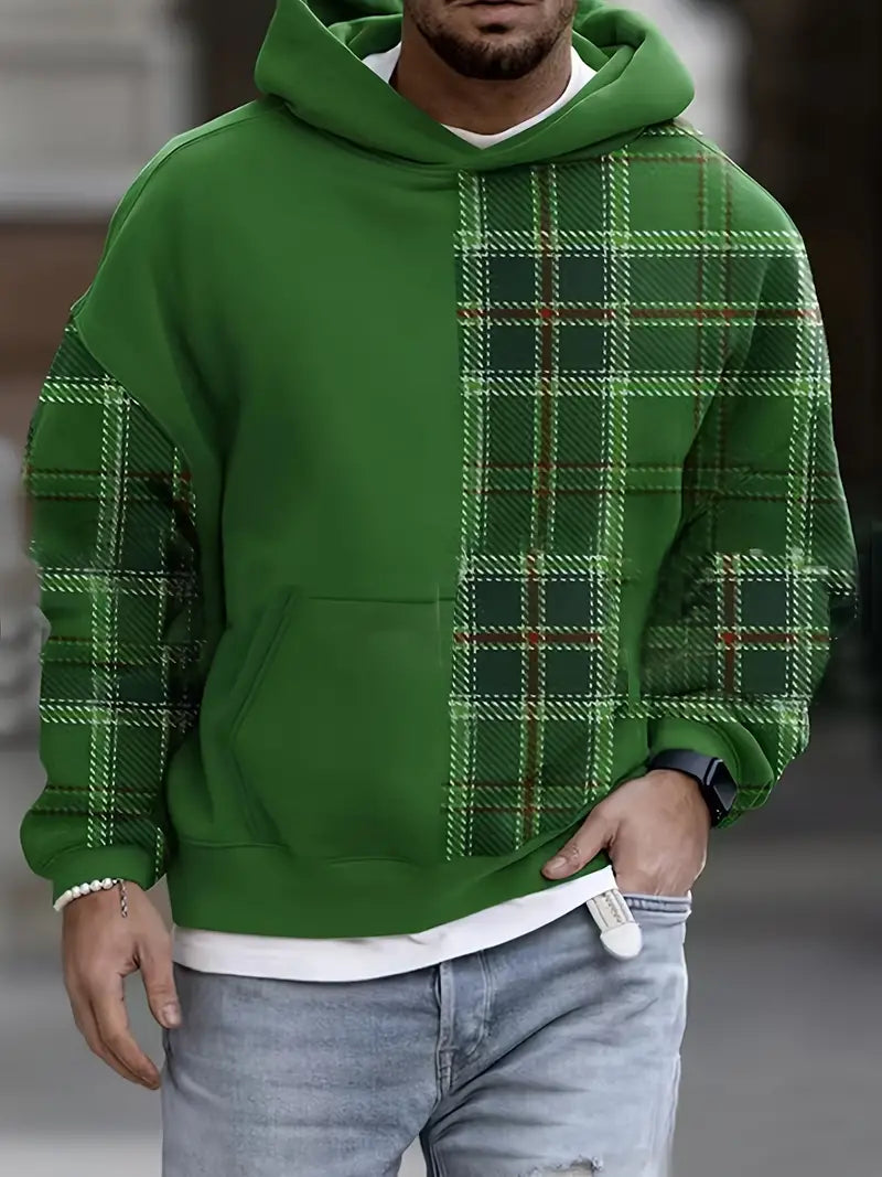 Variant image for Herren Kapuzenpullover Kariert Baumwolle Lässiger Stil-1