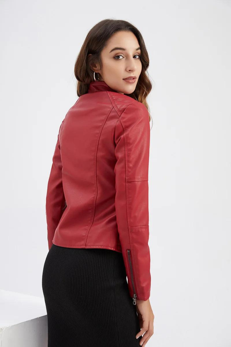 Motorrad-Lederjacke für Frauen