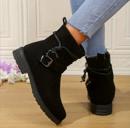 Damen Knöchelstiefel Eleganter Leder Stil für Jeden Anlass 1
