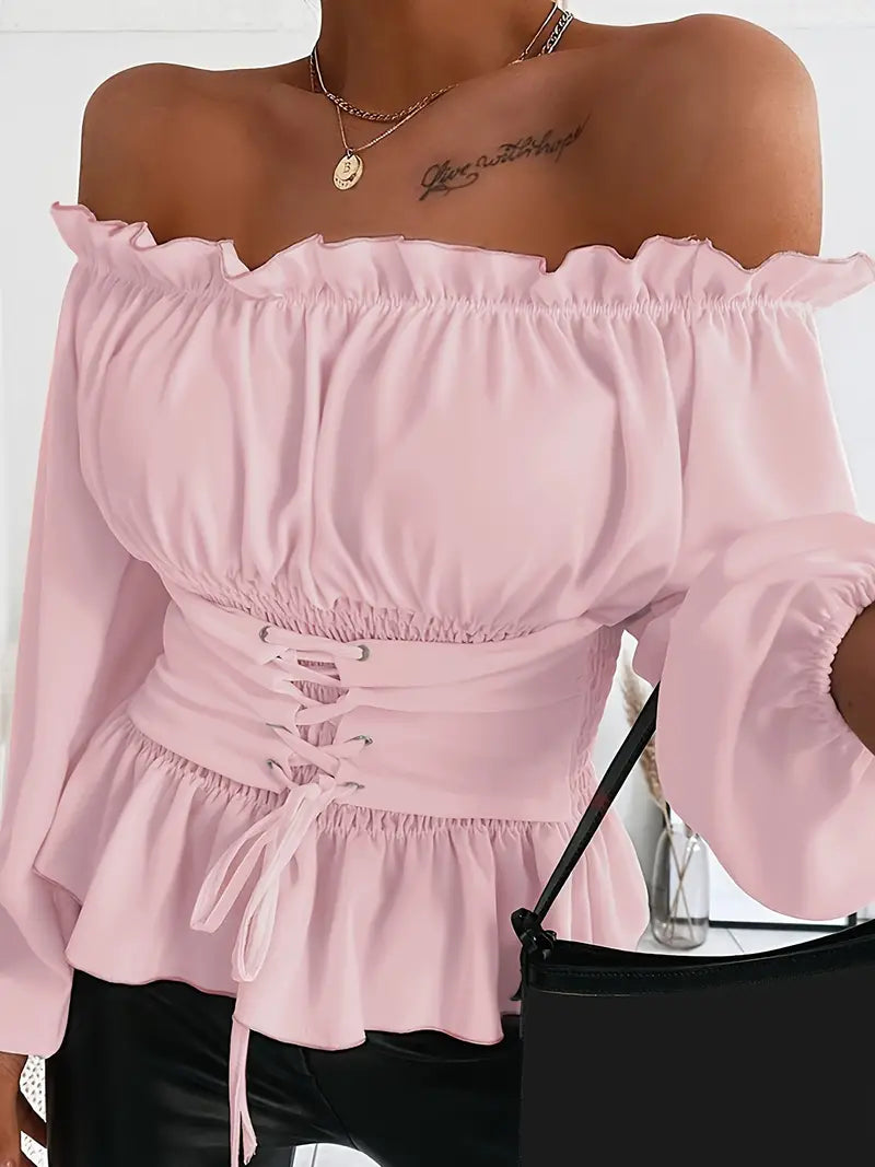 Variant image for Damenbluse Elegante Rüschendetails Hochwertige Baumwollmischung-25