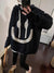 Damenpullover Kapuzenpullover Lächel-Design Baumwolle-5