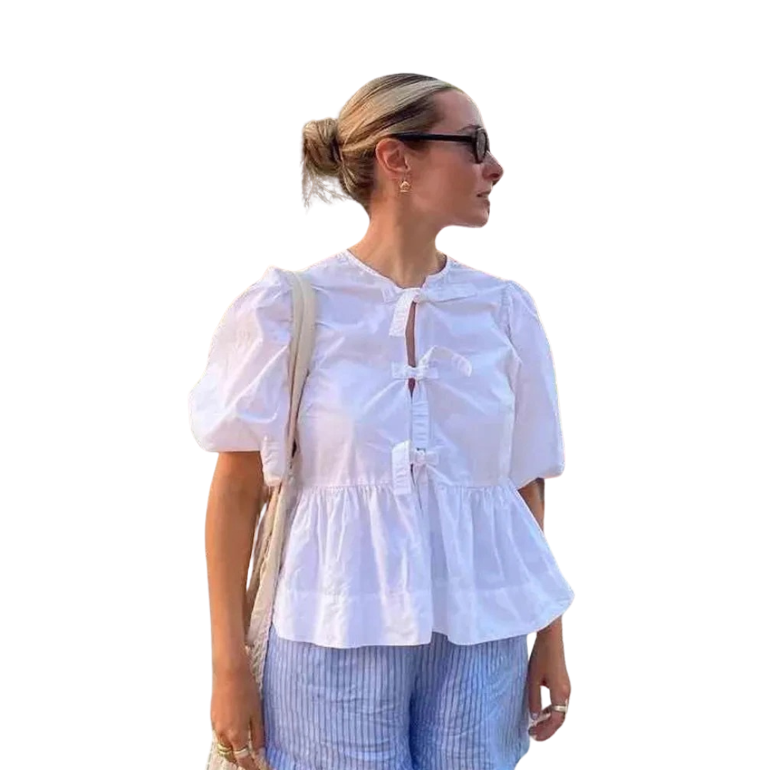 Damenblazer mit gekräuselten Ärmeln und Puffärmeln