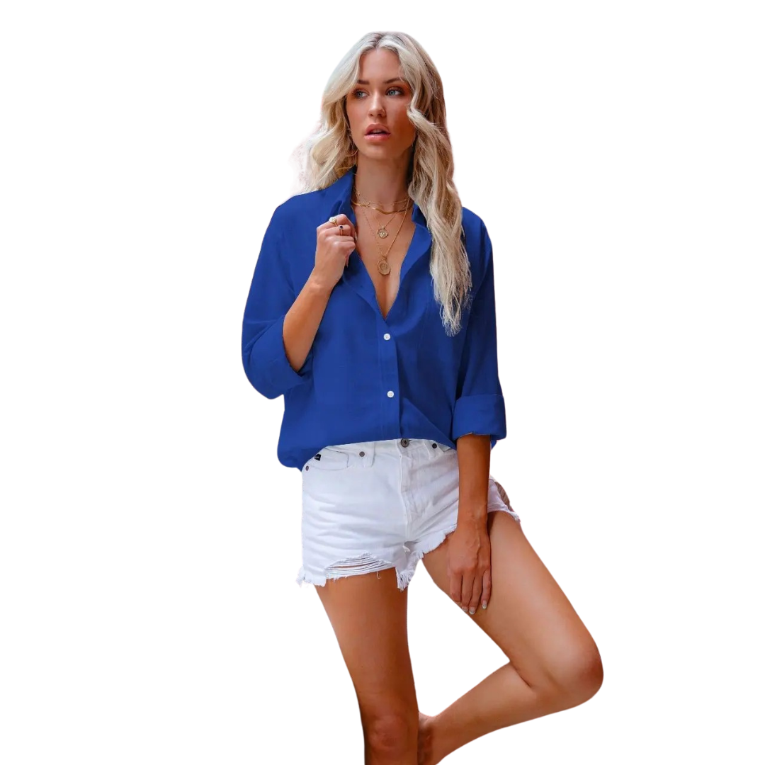 Lässige Damenhemd aus Leinen