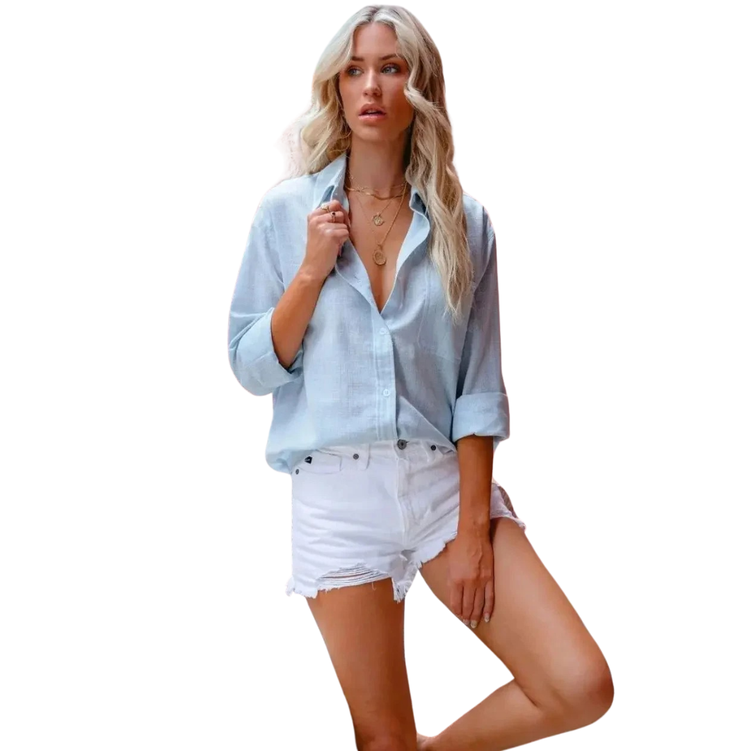 Lässige Damenhemd aus Leinen