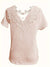 Damen T-Shirt mit Spitzendetails Rundhalsausschnitt Baumwolle-3