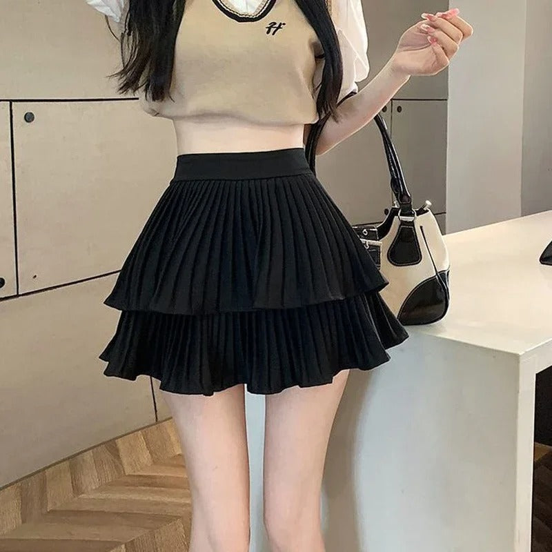 Lolita-Rock mit Rüschen und hoher Taille