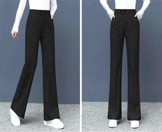 Damenhose aus Wollmischung, gerade geschnitten