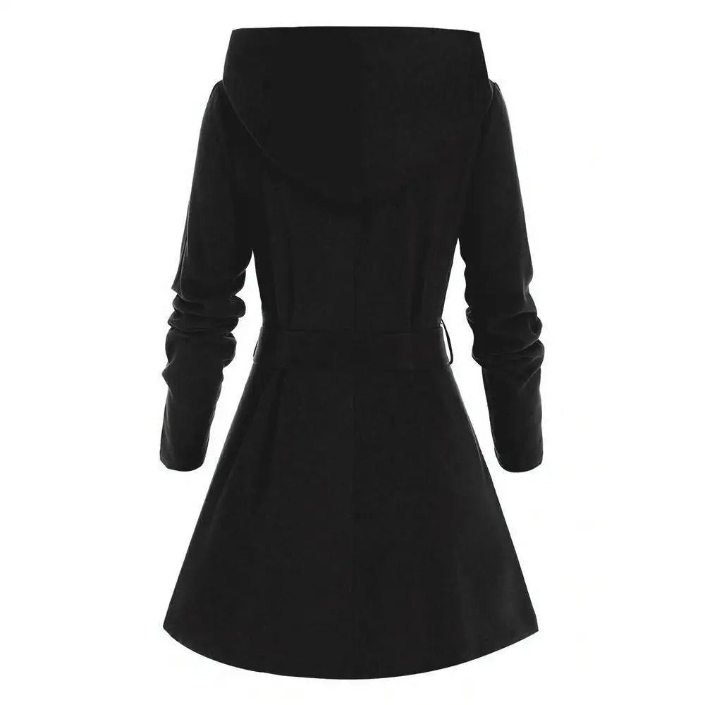 Lange Damen-Kapuzenpullover mit Kapuze