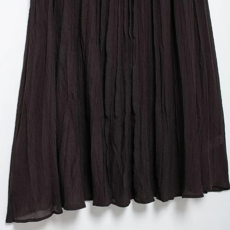 Damen Midirock mit Falten und seitlichem Reißverschluss