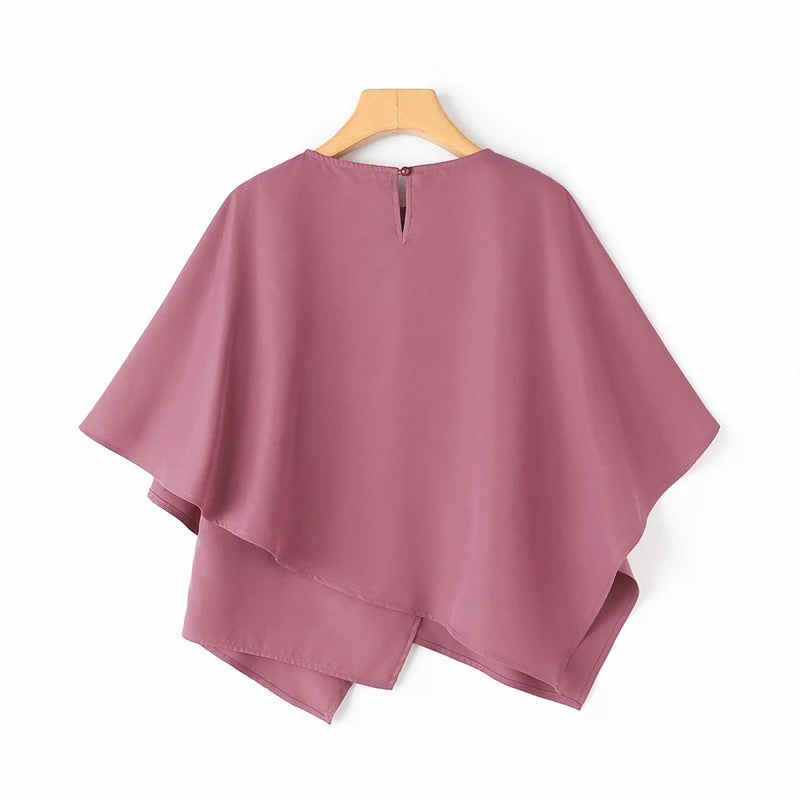 Damenbluse mit 3/4-Ärmeln und Rüschen