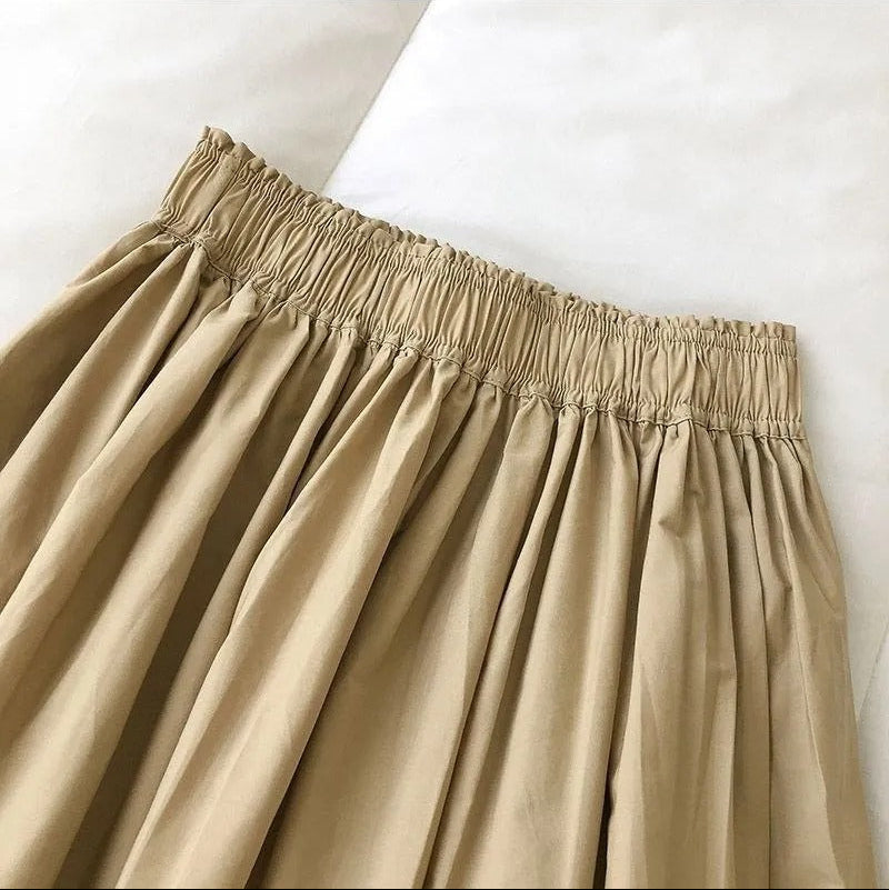 Gefalteter A-Linien-Midirock für Damen