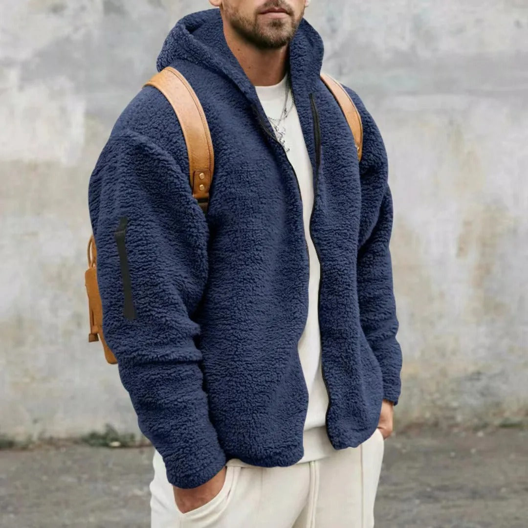 Doppelseitige Herren-Fleecejacke