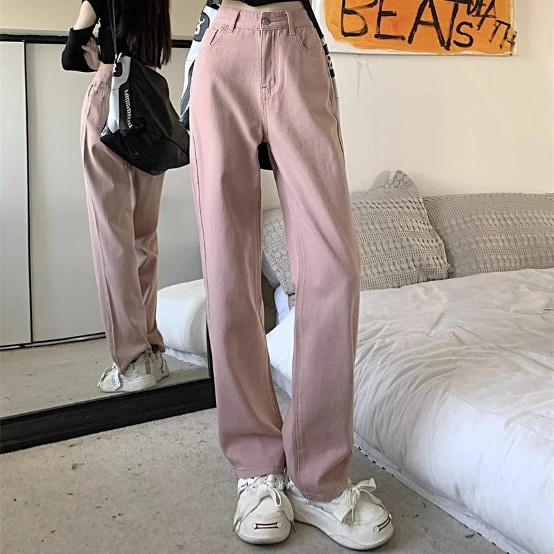 Vintage-Damenjeans mit weitem Bein