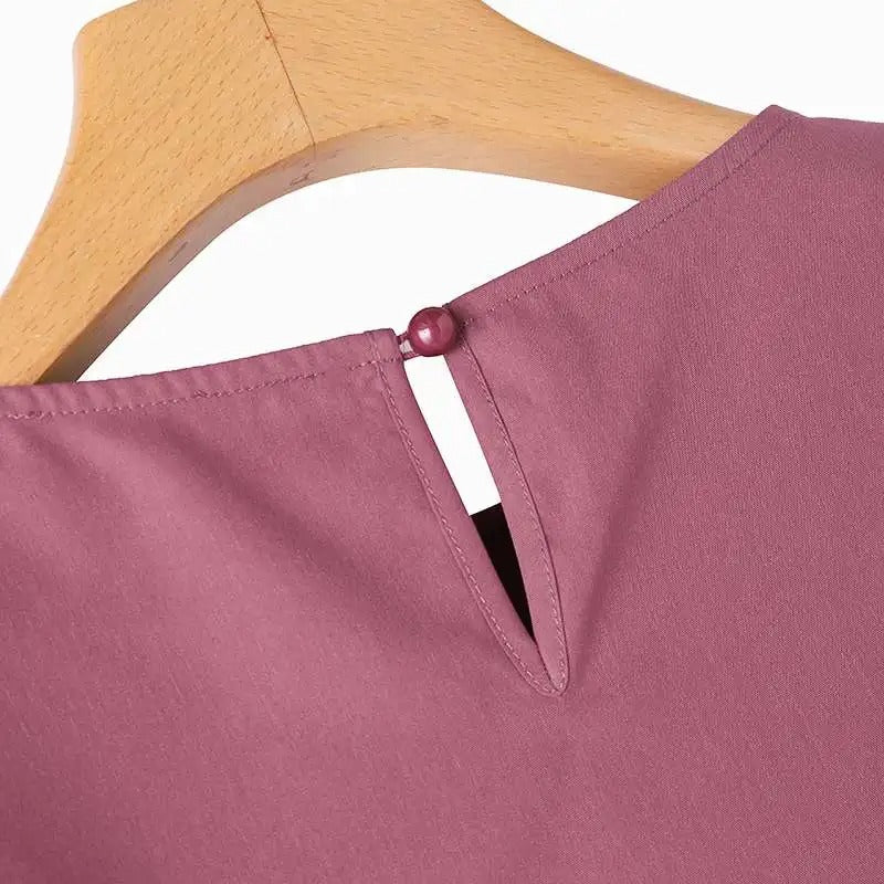 Damenbluse mit 3/4-Ärmeln und Rüschen