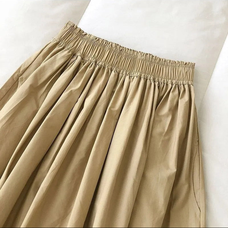 Gefalteter A-Linien-Midirock für Damen