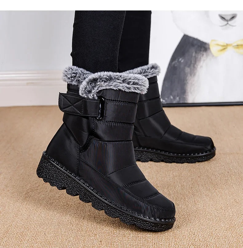 Warme Baumwollpelz-Stiefeletten für Frauen