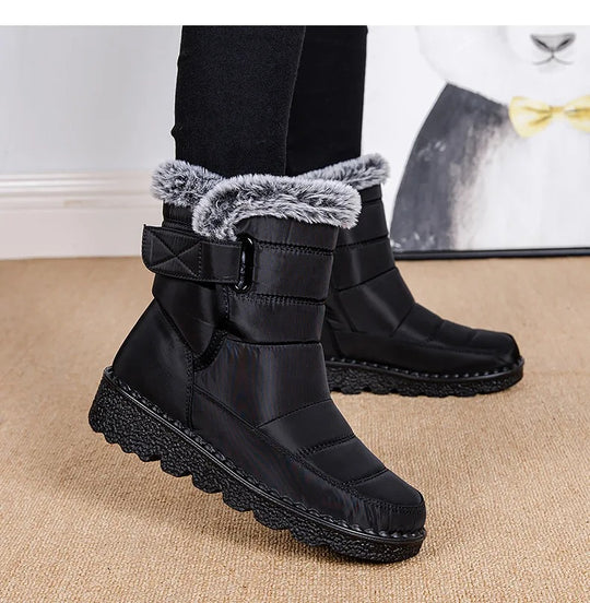 Warme Baumwollpelz-Stiefeletten für Frauen