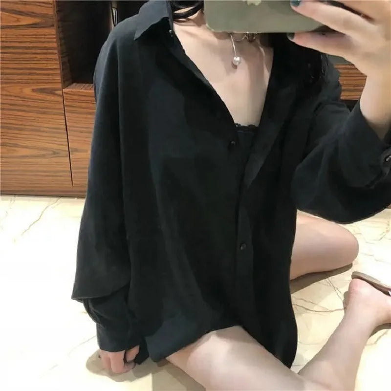 Übergroßes Damen-Langarmshirt