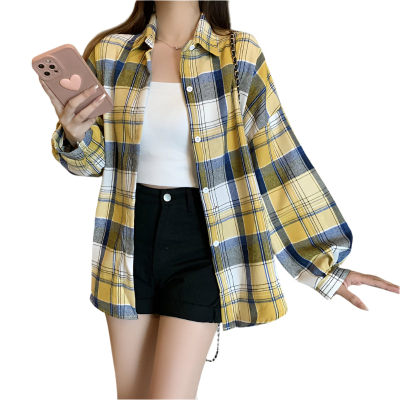 Oversized kariertes Hemd für Damen