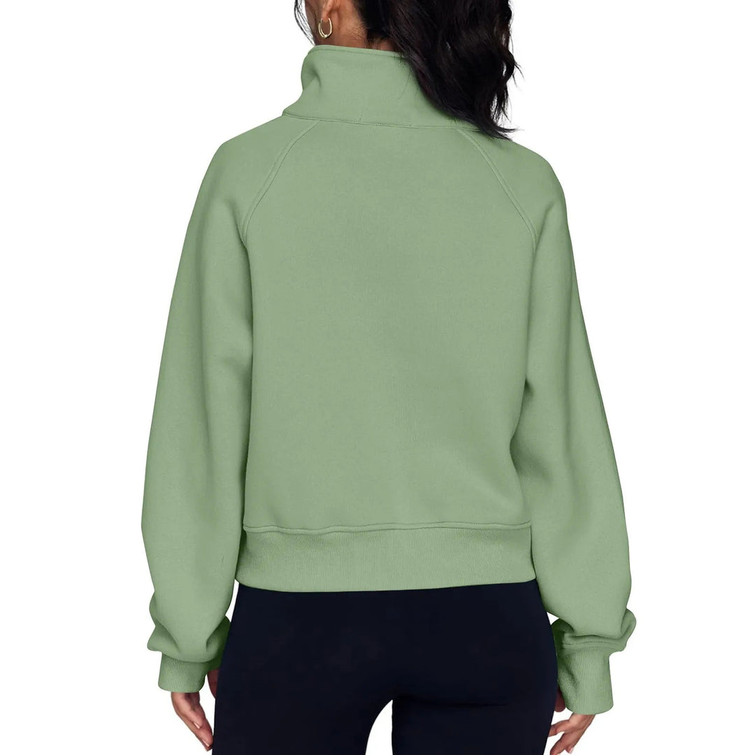 Damen-Fleecejacke mit Stehkragen