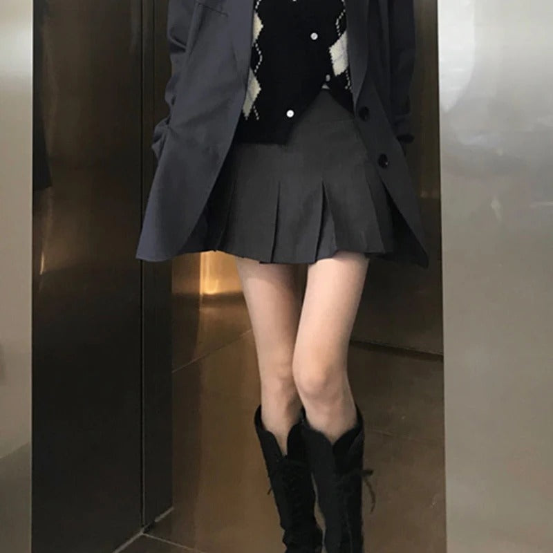 Frauen Faltenrock mit hoher Taille