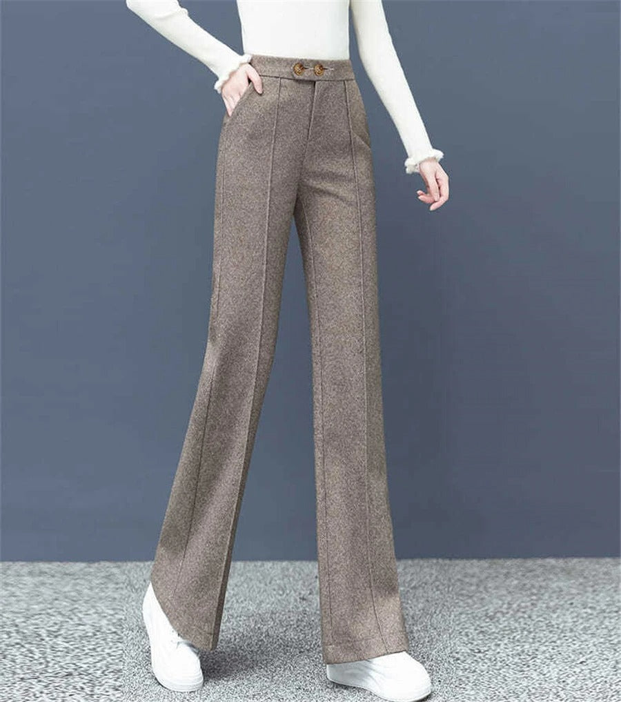 Damenhose aus Wollmischung, gerade geschnitten