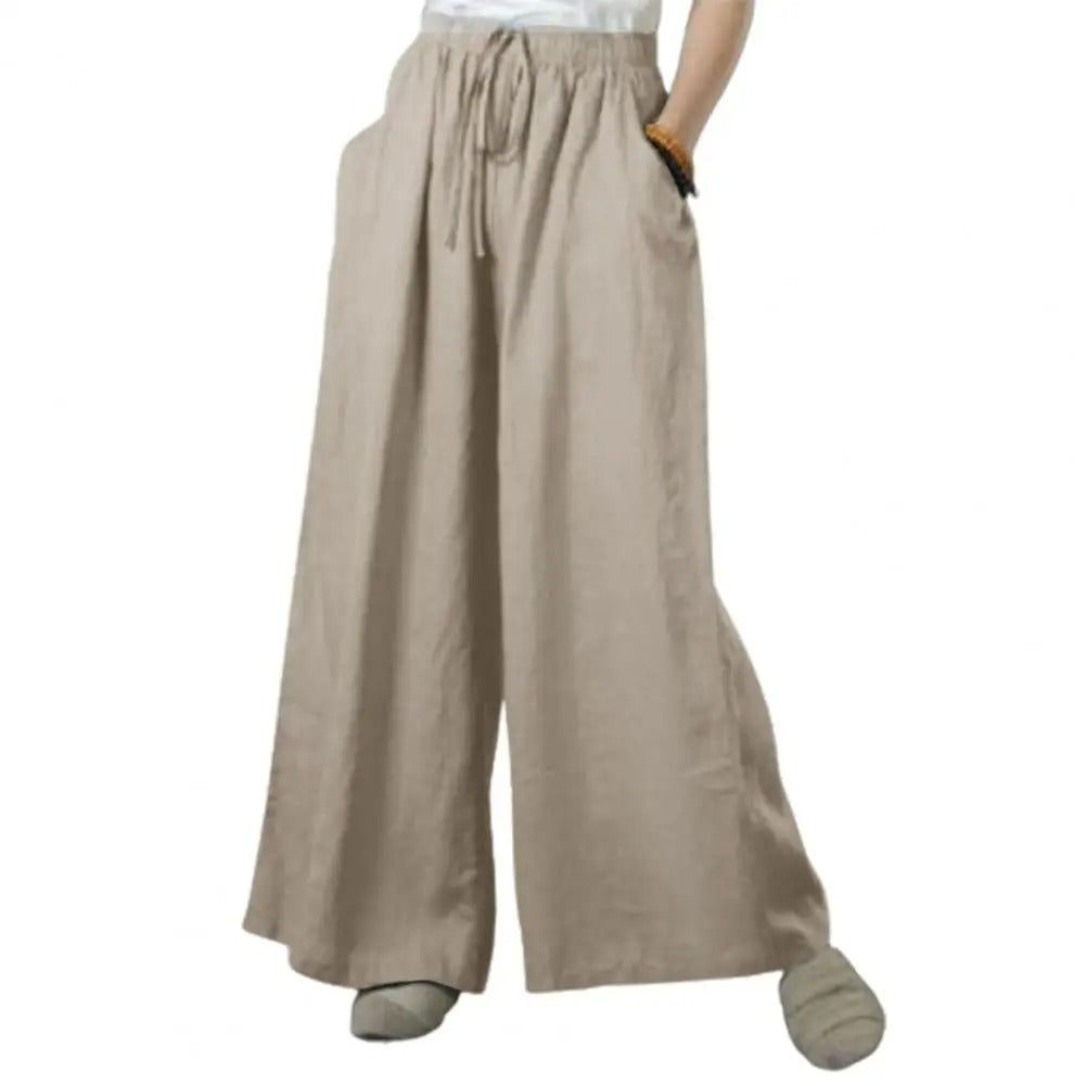 Lässige gerade Hose mit weitem Bein für Damen