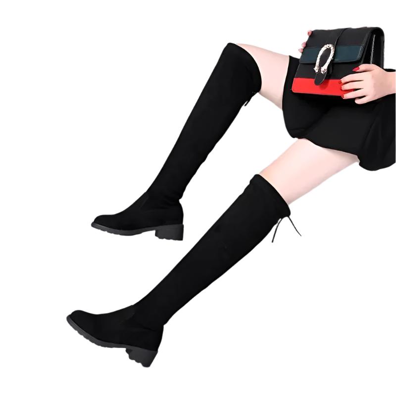 Lange Damenstiefel aus Wildleder