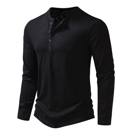Langärmeliges T-Shirt mit Henley-Ausschnitt für Männer