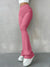 Gerippte Damenhose mit hoher Taille
