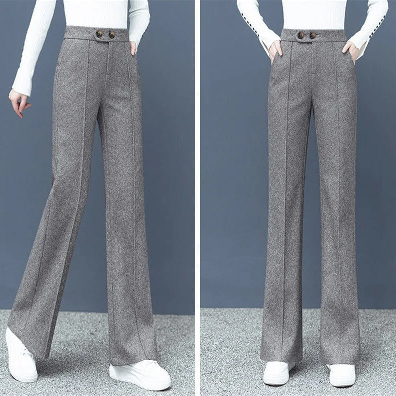 Damenhose aus Wollmischung, gerade geschnitten