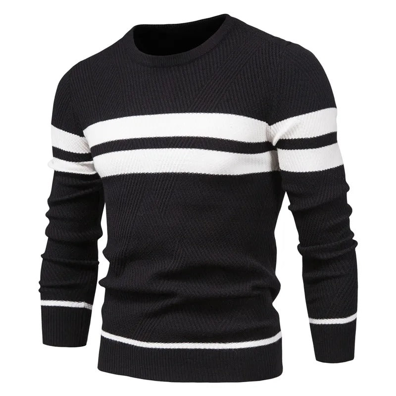 Langärmeliger Patchwork-Pullover für Männer