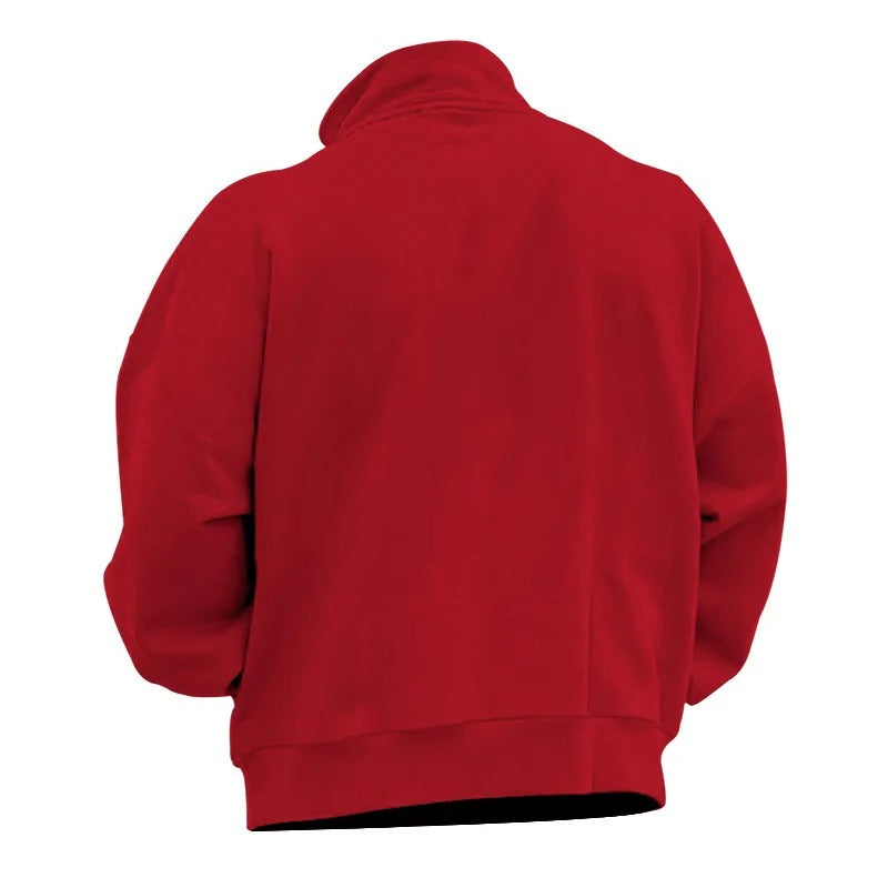 Herren-Sweatshirt mit halbem Reißverschluss und Stehkragen