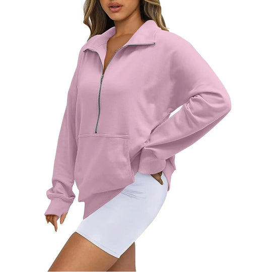 Damen-Fleecejacke mit Stehkragen