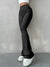Gerippte Damenhose mit hoher Taille