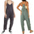 Variant image for Damen Jumpsuit Schwarz Lässig Baumwolle Ärmellos-1