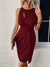 Damen Abendkleid Ärmellos Elegante Silhouette Hochwertiger Stoff-4